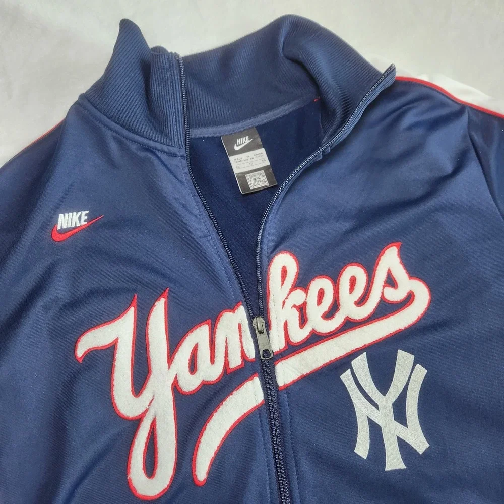 New‎ York Yankees cooperstown Nike track jacket fullzip men XL navy/red